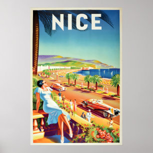 Travel Poster Nice, France   Wall Print  Vacation