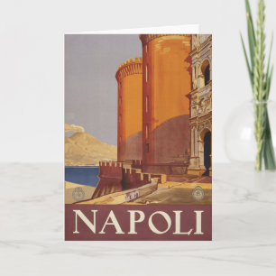 Travel Poster Of Vesuvius And The Bay Of Naples Card