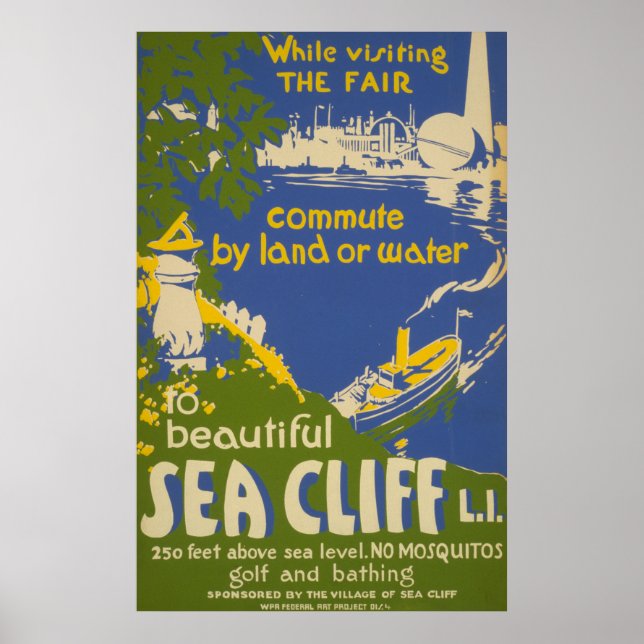 Travel Poster Promoting Sea Cliff, Long Island 2 (Front)