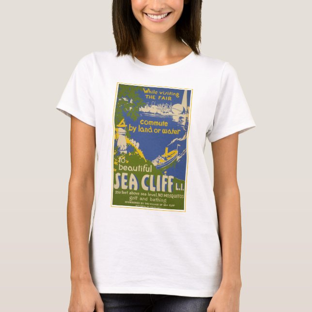Travel Poster Promoting Sea Cliff, Long Island 2 T-Shirt (Front)