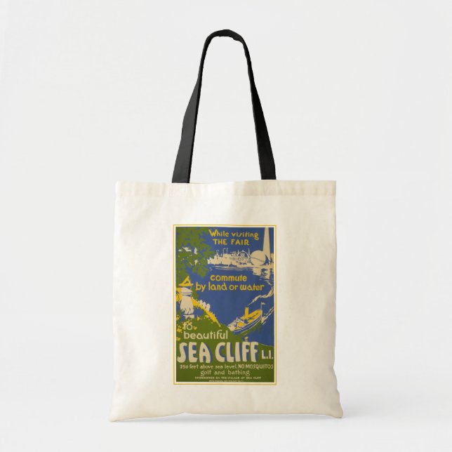 Travel Poster Promoting Sea Cliff, Long Island 2 Tote Bag (Front)