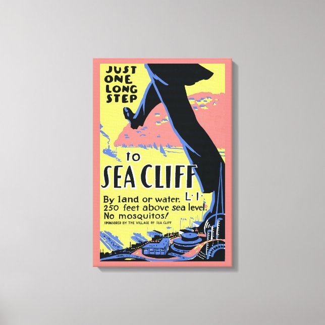Travel Poster Promoting Sea Cliff, Long Island Canvas Print (Front)