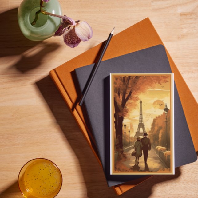 Travel Poster, Romance in Paris customisable Postcard (Creator Uploaded)