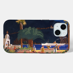 Travel Poster - Santa Catalina Island, California iPhone 15 Case