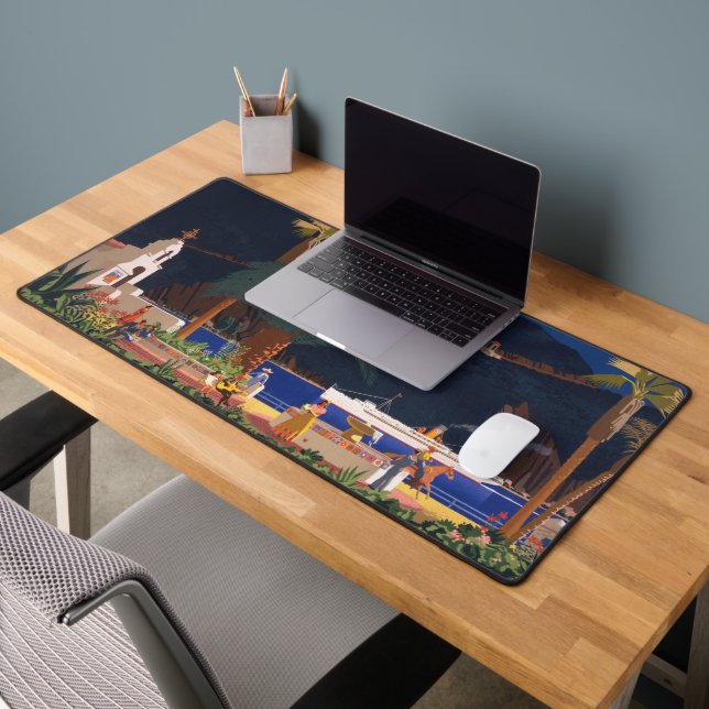Travel Poster - Santa Catalina Island, California Desk Mat (Office 2)