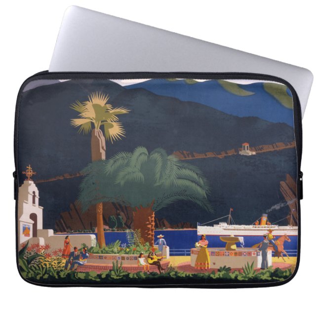 Travel Poster - Santa Catalina Island, California Laptop Sleeve (Front)
