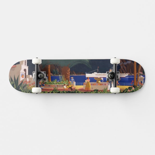 Travel Poster - Santa Catalina Island, California Skateboard (Horz)