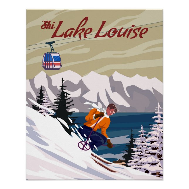 Travel poster Ski Canadian Lake Louise resort (Front)