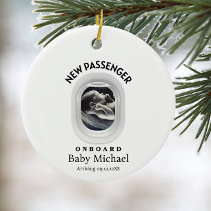 Travel Pregnancy Announcement Passenger On Board Ceramic Tree Decoration
