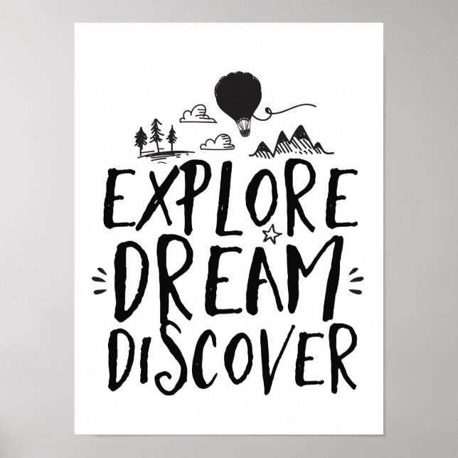 Travel Quote Explore Dream Discover Poster (Front)