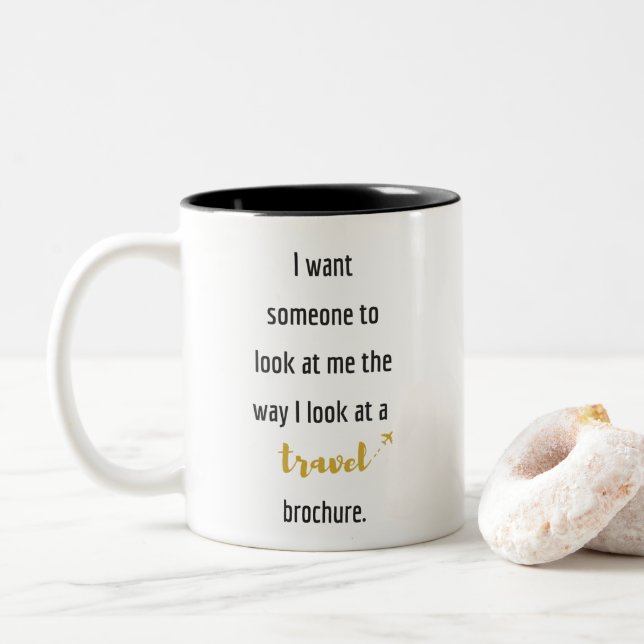 travel quote funny 325 ml  Mug (With Donut)