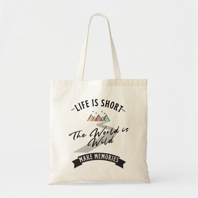 Travel quote tote bag, travel gift bag (Front)