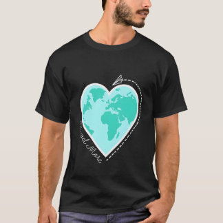 Travel Quote Travel More World Map Adventure Vacat T-Shirt