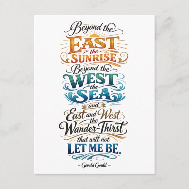 Travel Quote: Wander-Thirst Postcard (Front)