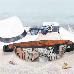 Travel Quotes Monogram Your Photo Boho Rust Bum Bags