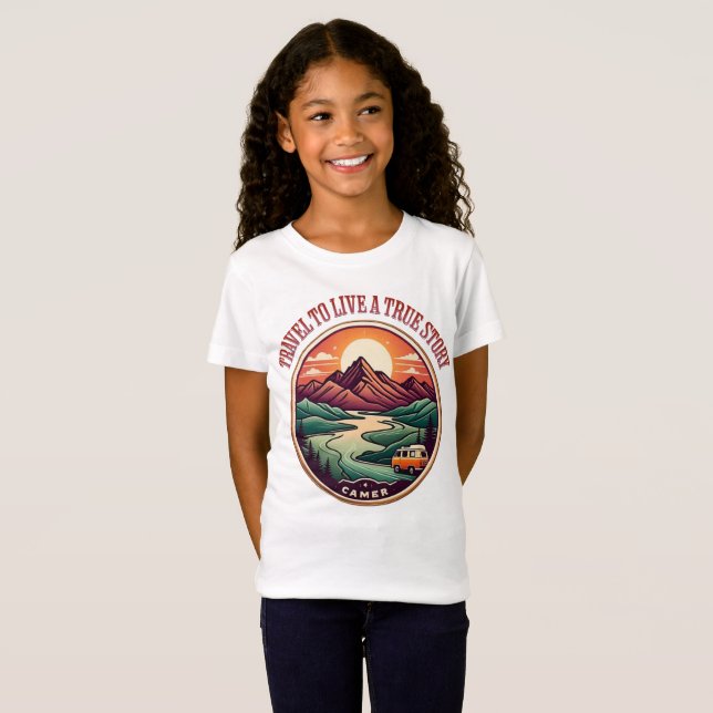 Travel Real Story Tee — No Fake Journeys Badge (Front Full)