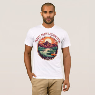 Travel Real Story Tee — No Fake Journeys Badge
