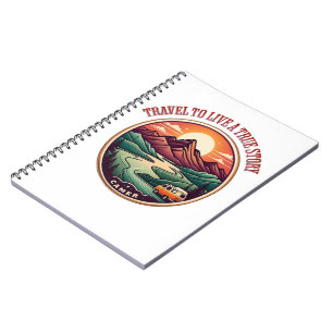 Travel Real Story Tee — No Fake Journeys Badge Notebook