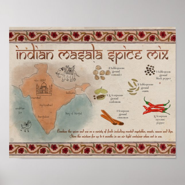 Travel Recipe Poster: Indian Masala Spice Mix Poster (Front)