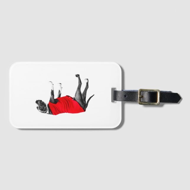 Travel Red, Quiet Guide Luggage Tag (Front Horizontal)