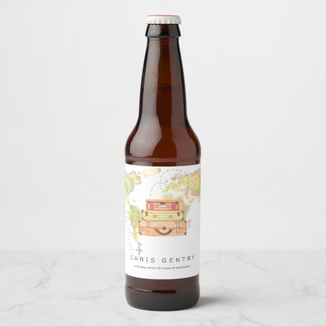 Travel Retirement Party Beer Label (Front)