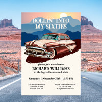 Travel Retro Classic Car Theme 60th Birthday