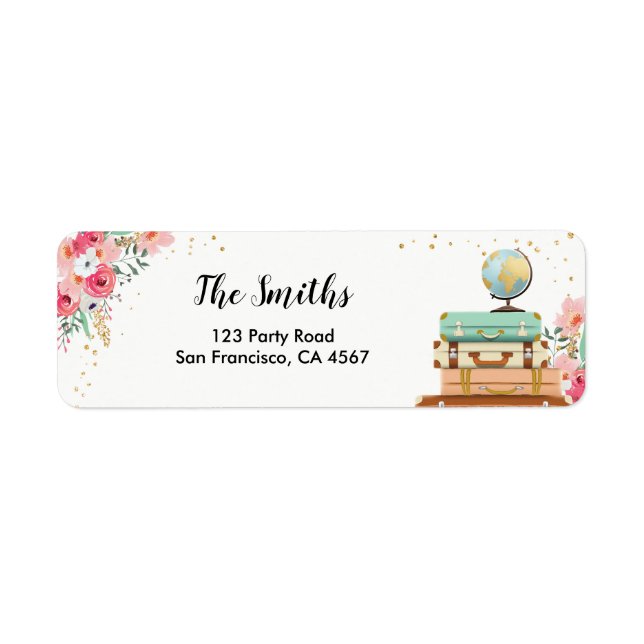 Travel Return Address Label Miss to Mrs Adventure (Front)