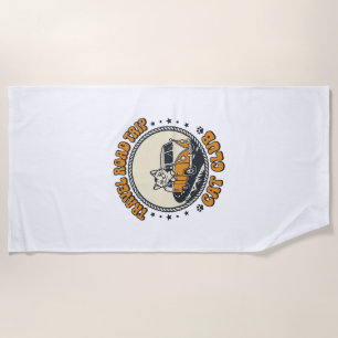 Travel Road Trip Cat Pet Lover Shirt Art - Travel Beach Towel