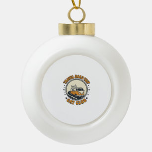 Travel Road Trip Cat Pet Lover Shirt Art - Travel  Ceramic Ball Christmas Ornament