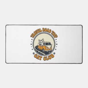 Travel Road Trip Cat Pet Lover Shirt Art - Travel  Desk Mat