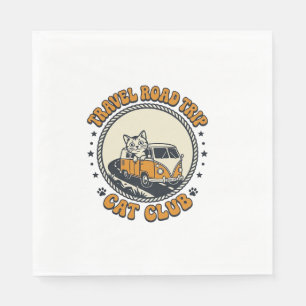 Travel Road Trip Cat Pet Lover Shirt Art - Travel  Napkin