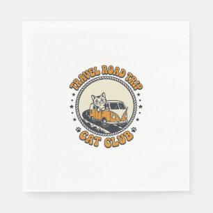 Travel Road Trip Cat Pet Lover Shirt Art - Travel  Napkin