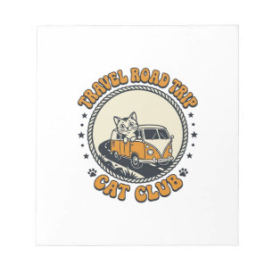 Travel Road Trip Cat Pet Lover Shirt Art - Travel  Notepad