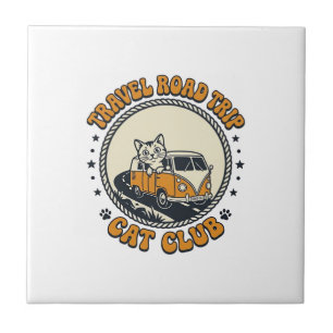 Travel Road Trip Cat Pet Lover Shirt Art - Travel Tile