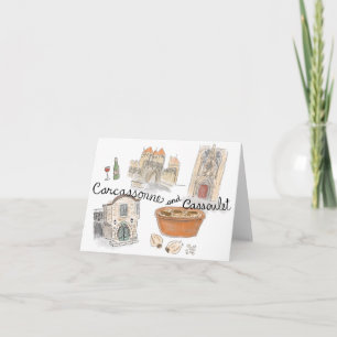 Travel Sketch Notecard: Cassoulet in Carcassonne Card