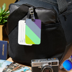 Travel smart with our Mixed Colour Stripe Simple Luggage Tag