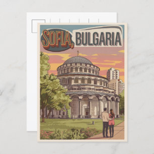 Travel Sofia, bulgaria vintage gifts, lovingcouple Postcard