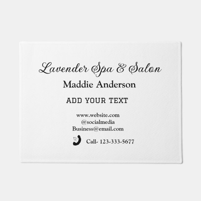 travel spa salon guest information vacation beach  doormat (Front)