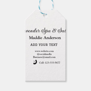 travel spa salon guest information vacation beach gift tags