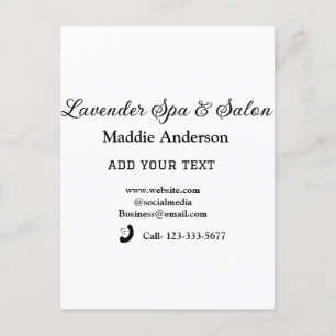 travel spa salon guest information vacation beach postcard