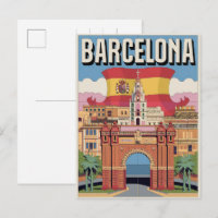 Travel spain vintage barcelona Arc de Triomf gifts