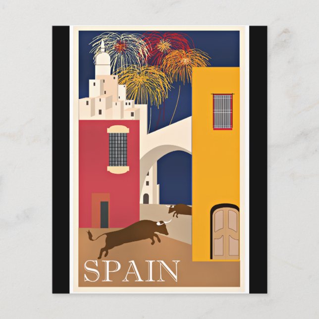Travel Spain, vintage travel poster Postcard (Front)