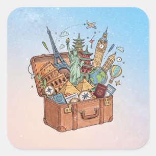 Travel Square Sticker