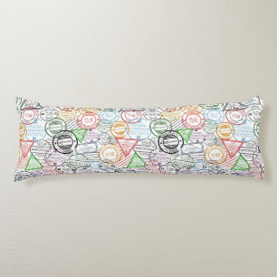 Travel Stamp Pattern Body Cushion