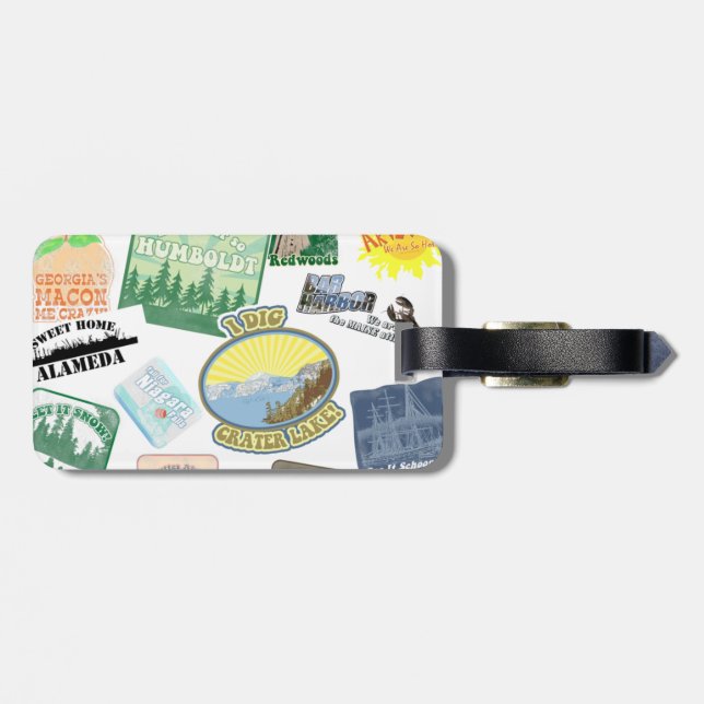 Travel Stickers Luggage Tag (Back Horizontal)