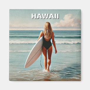 Travel Surfing in Hawaii Surfer Girl Magnet