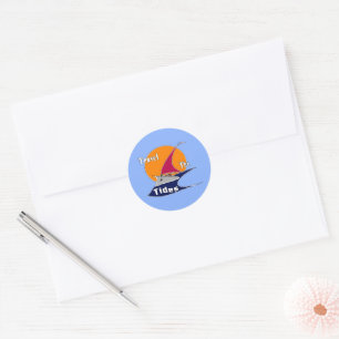 Travel the tides  classic round sticker