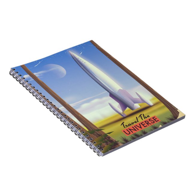 Travel the Universe retro space art. Notebook (Right Side)