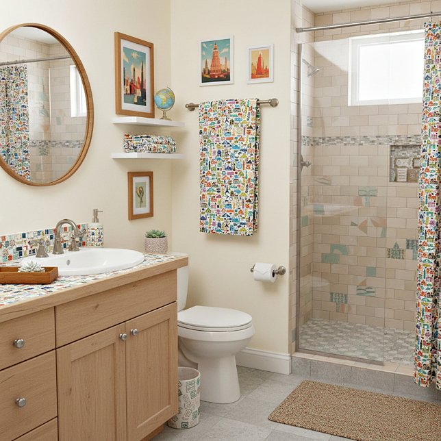 Travel the world bath towel set (Creator Uploaded)