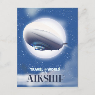 Travel the World by Airship Postcard